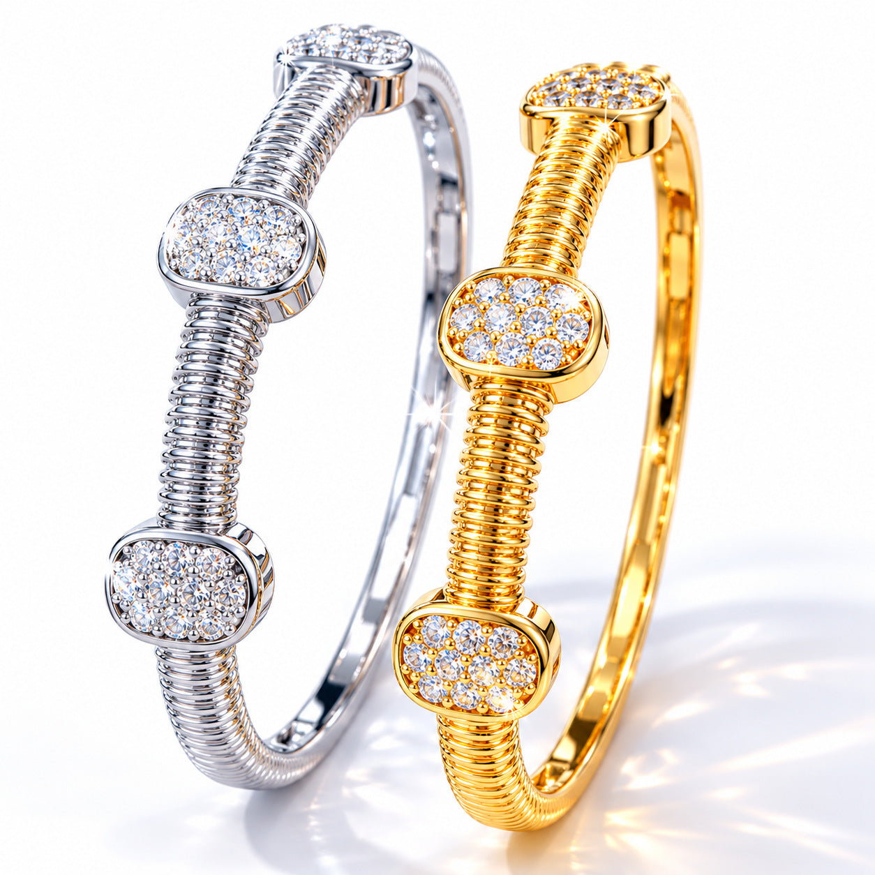 Federarmband mit Diamanten