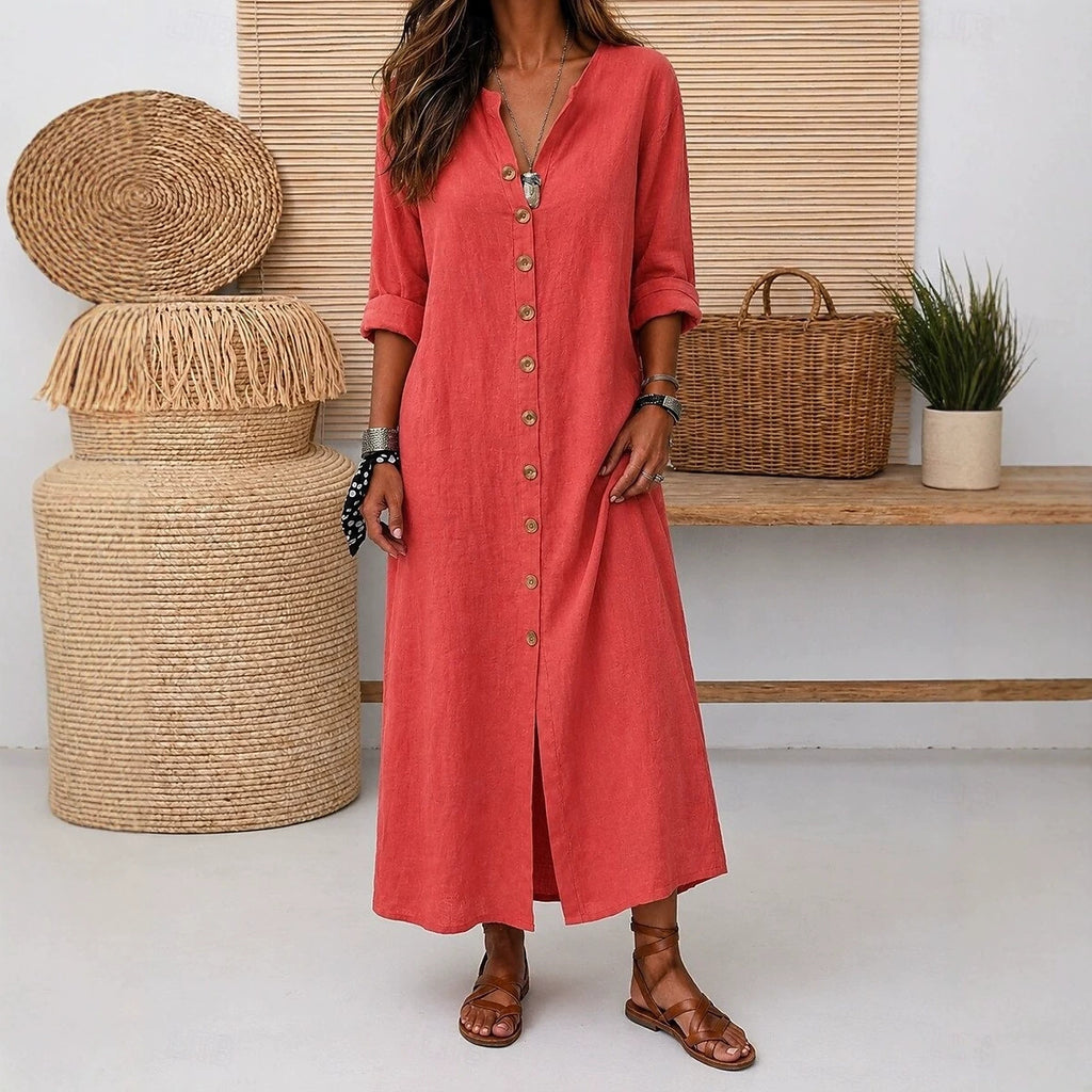 Mid-Langes V-Ausschnitt Strickkleid für Damen – Bild 8 | LuxeStyle