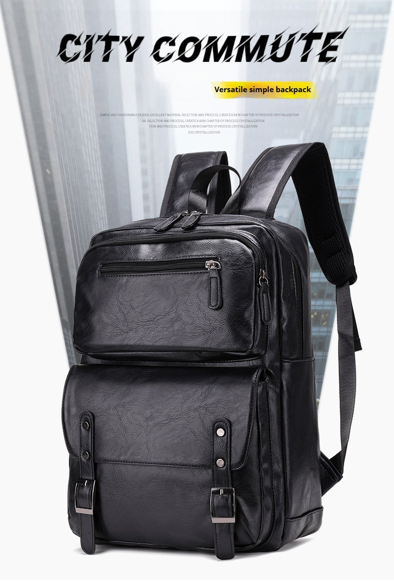 Business Rucksack mit Leder-Textur – Bild 4 | LuxeStyle