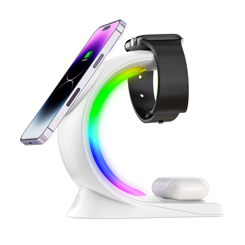 4-in-1 Magnethalter mit RGB-Licht für iPhone & AirPods