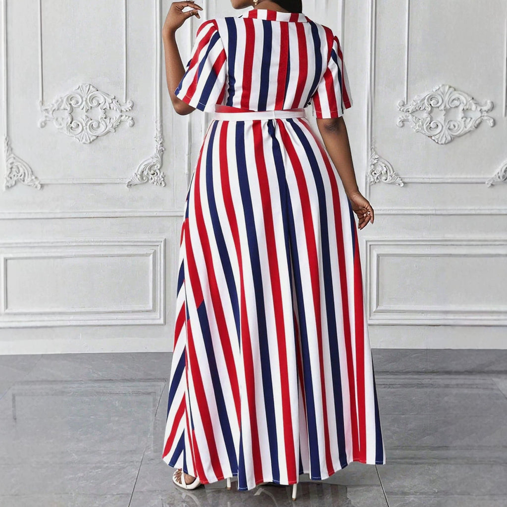Gestreiftes Polo-Halskleid mit A-Linie – Bild 5 | LuxeStyle