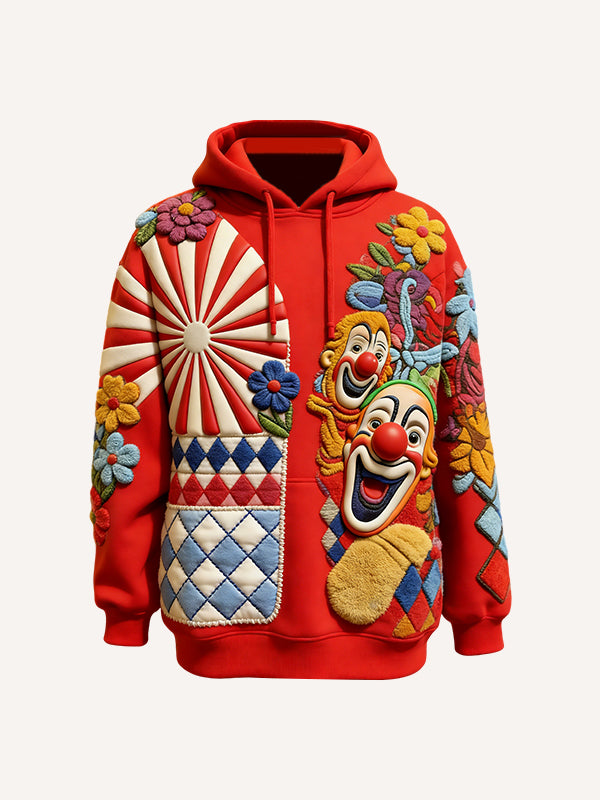Roter Pullover mit Kapuze