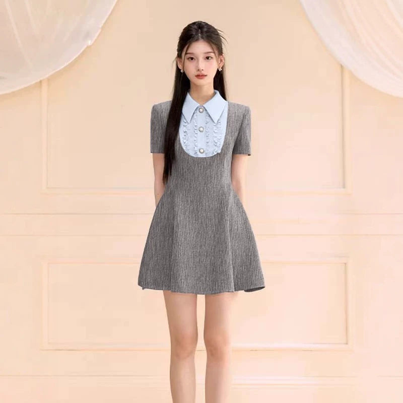 Preppy Patchwork Minikleid mit Kontrastfarben – Bild 3 | LuxeStyle