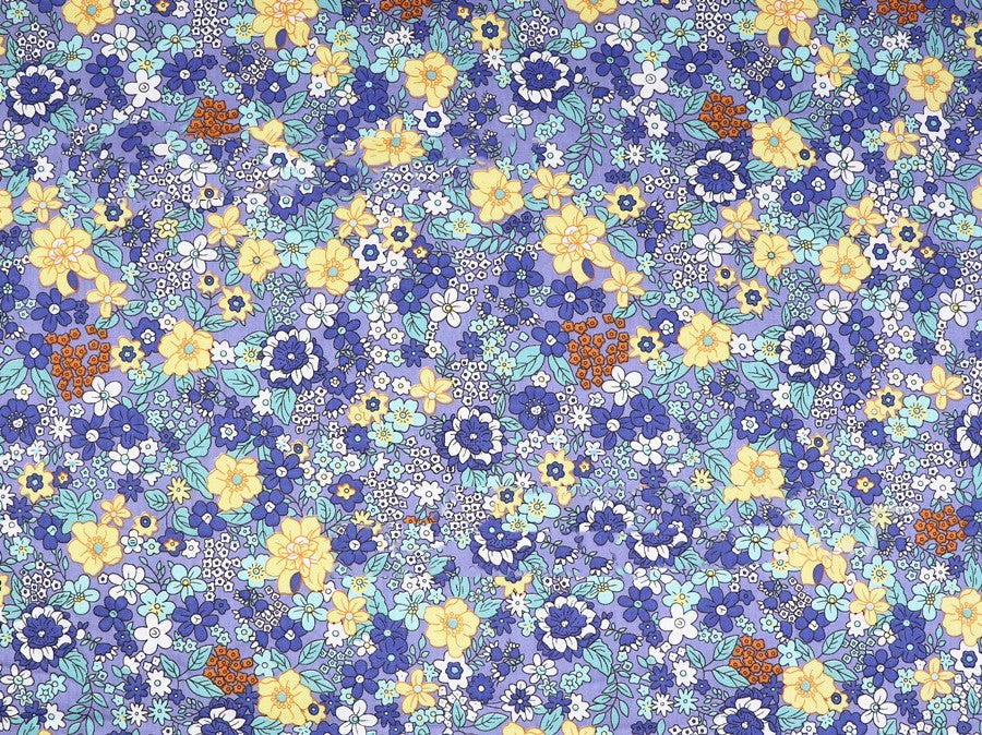 Geblümter Twill-Baumwollstoff mit Pflanzenmuster | LuxeStyle