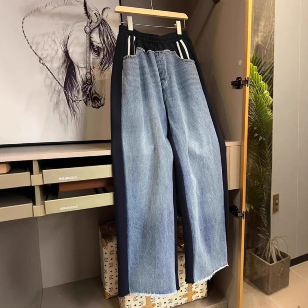 Patchwork-Denim-Hosen