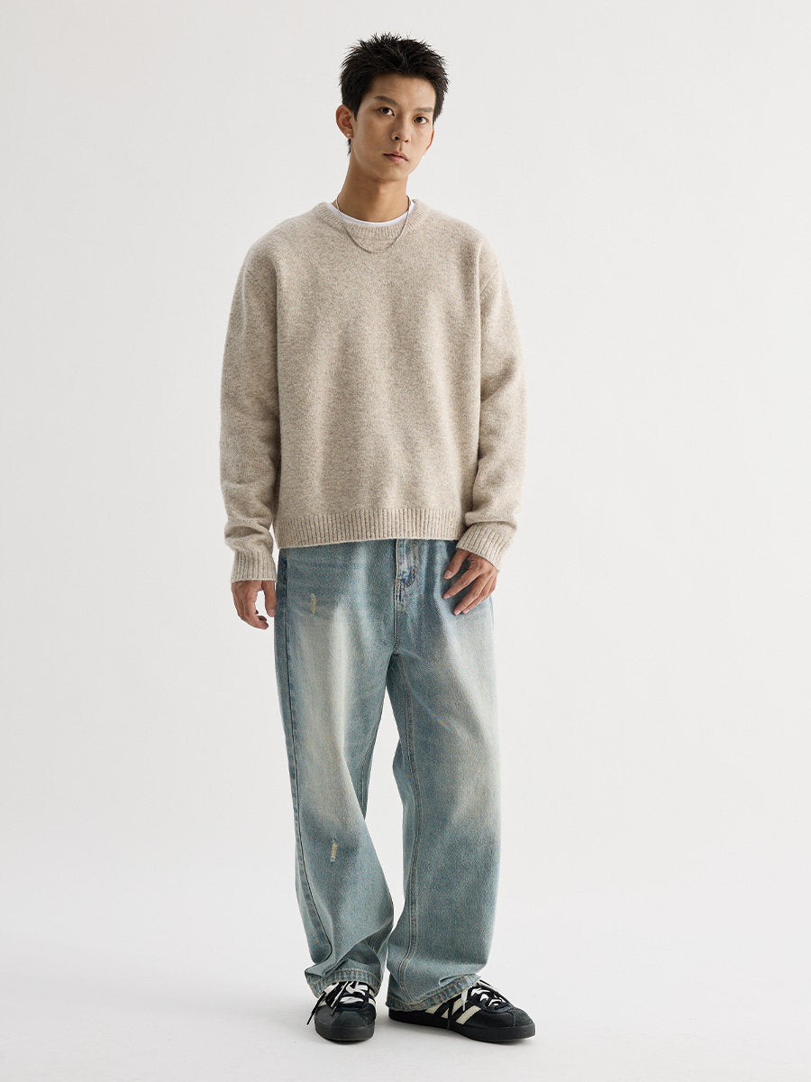 Wollpullover mit Crewneck