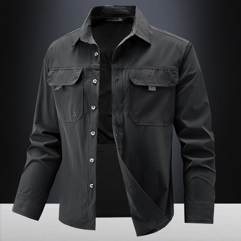 Herren Stretch Langarmshirt, schnelltrocknend