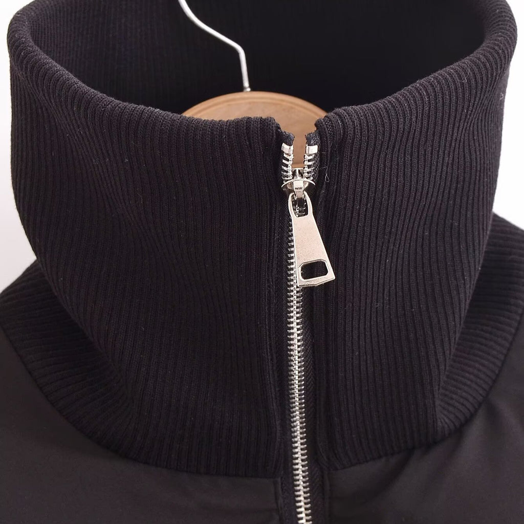 Gerippte Baumwoll-Steppjacke im Street-Style
