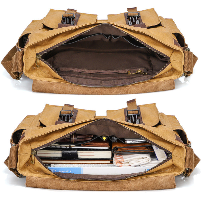 Waxed Canvas Schultertasche – Bild 12 | LuxeStyle