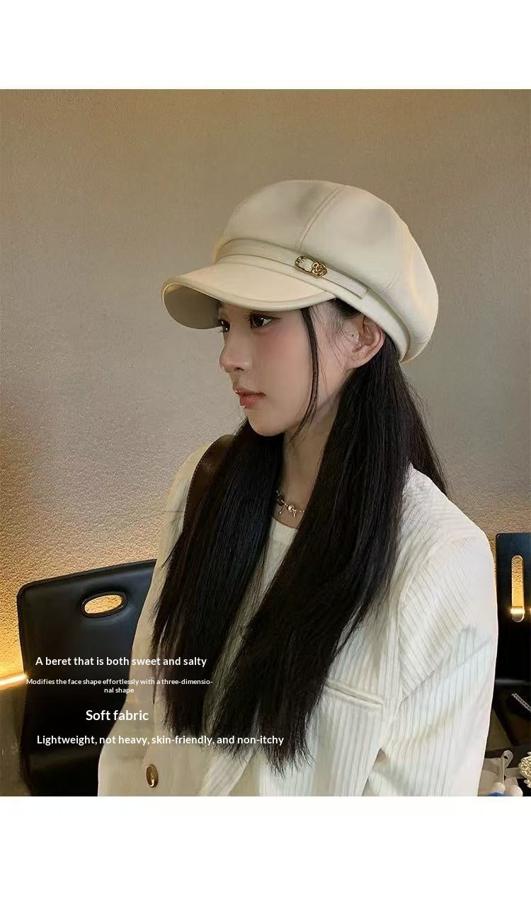 Japanisches Retro Beret mit Kette