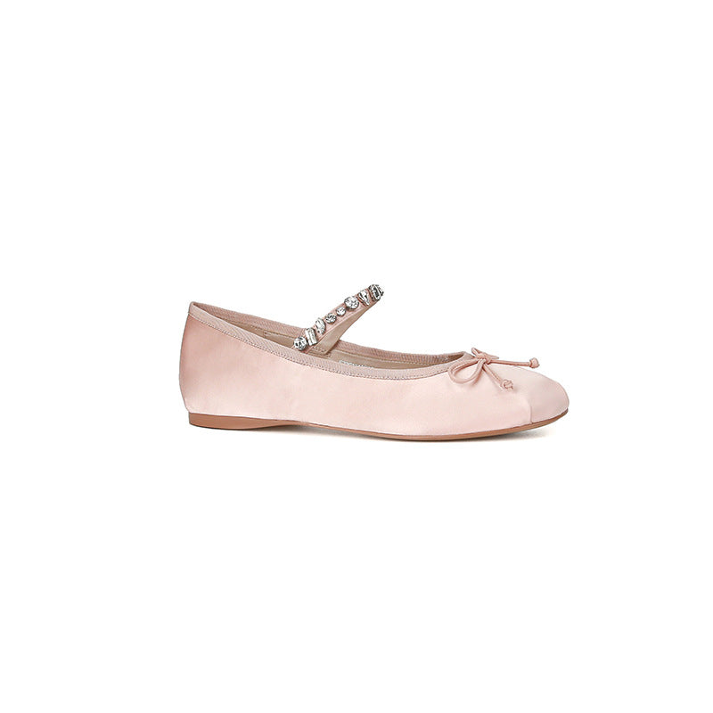 Superweiche Satin-Ballerinas mit Strass – Bild 7 | LuxeStyle