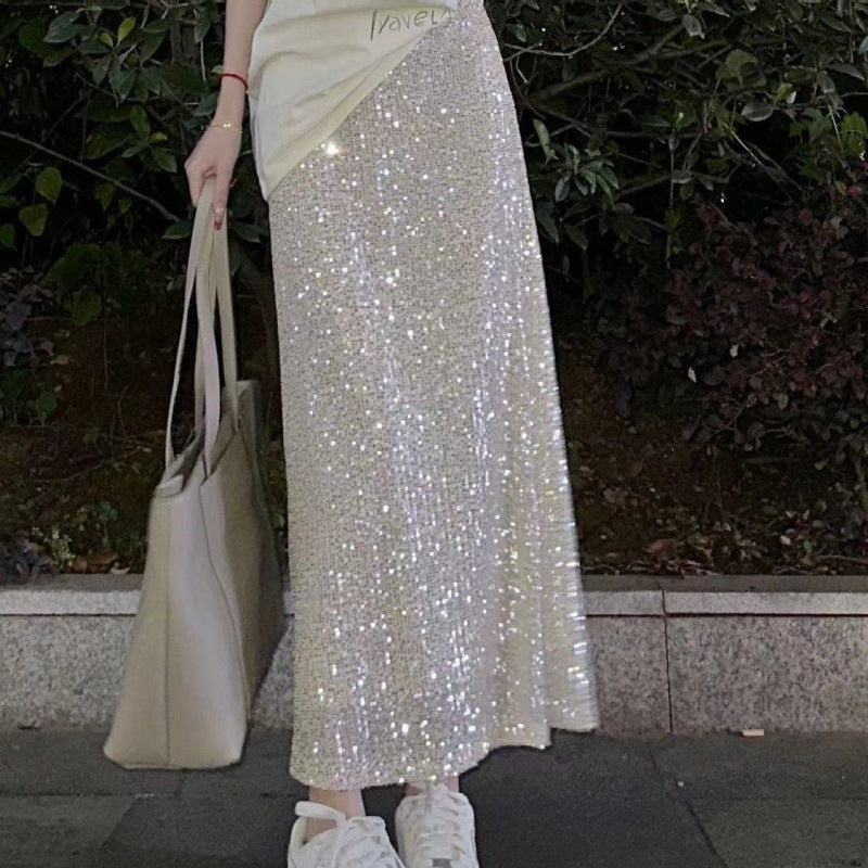Figurbetontes Pailletten-Kleid mit A-Linie – Ansicht 4