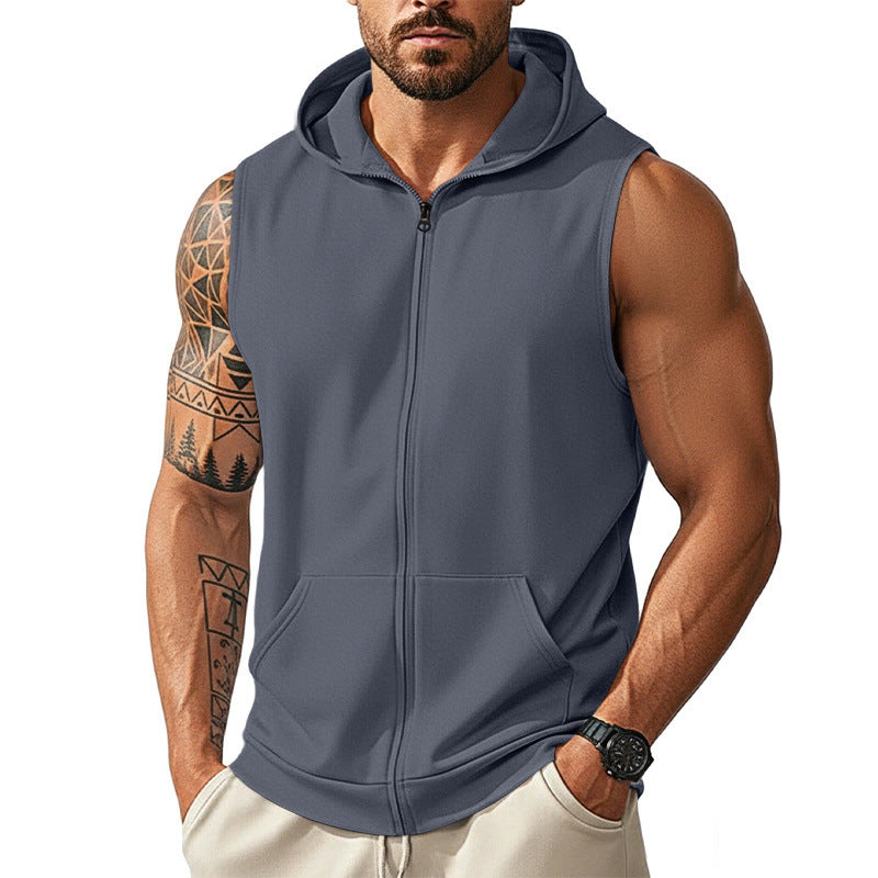 Herren Sport-Fitness Weste mit Reissverschluss