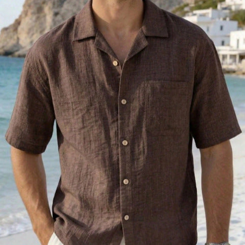 Herren Hemd Kurzarm Sommer Casual