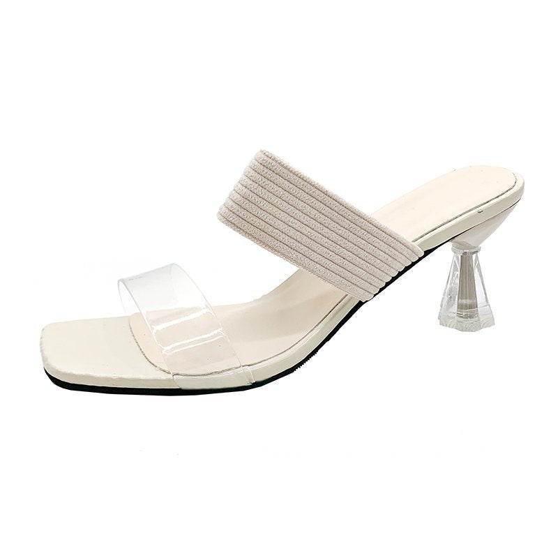 Transparente Chunky-Heel Sandalen für Damen
