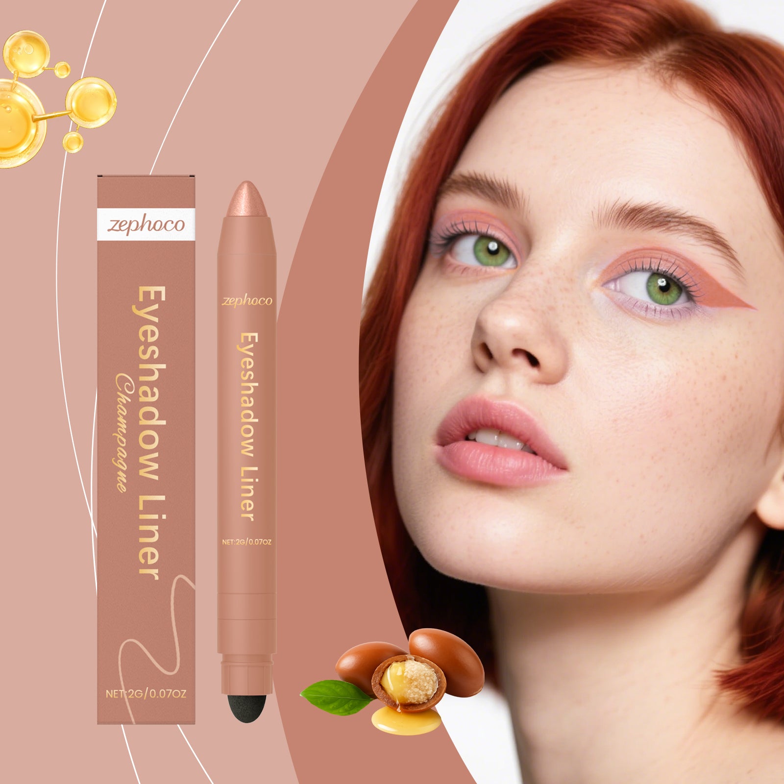 2-in-1 Eyelinerstift Champagner