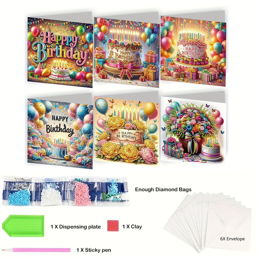 Diamant-Malerei-Kit Geburtstagskarte