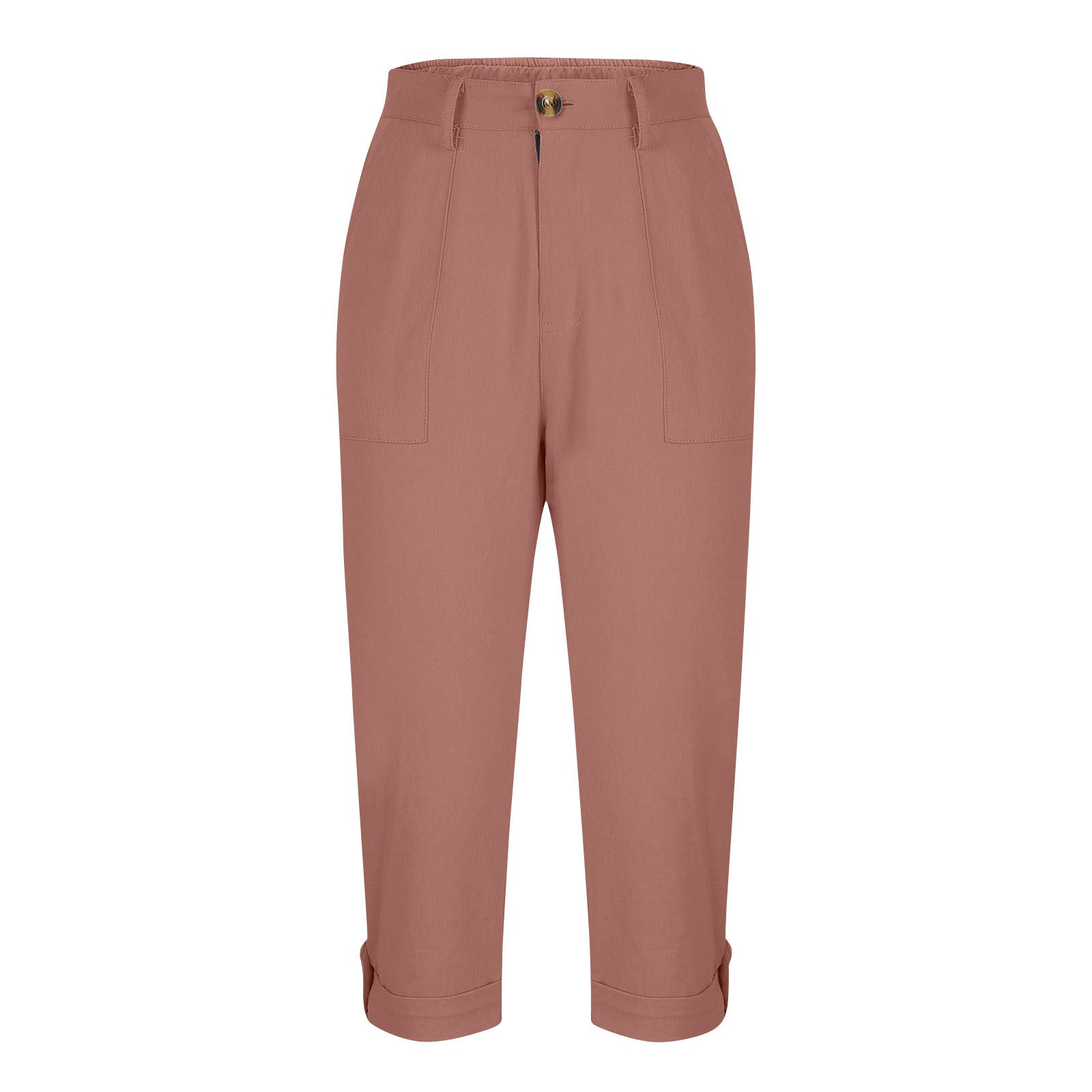 Damen Caprihose mit Roll-up und Knöpfen
