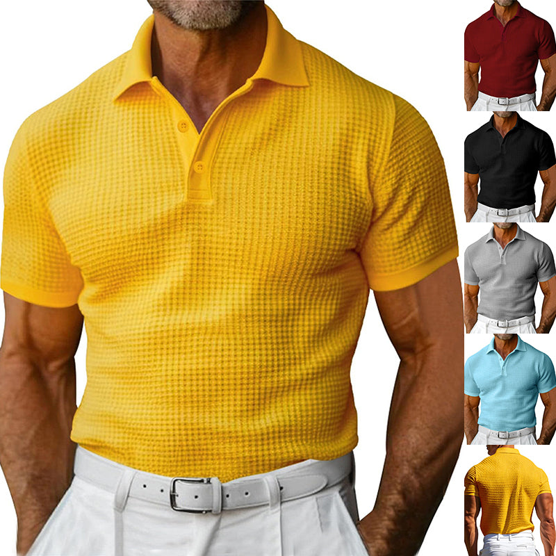 Waffel-Poloshirt mit Kurzarm für Herren – Bild 12 | LuxeStyle