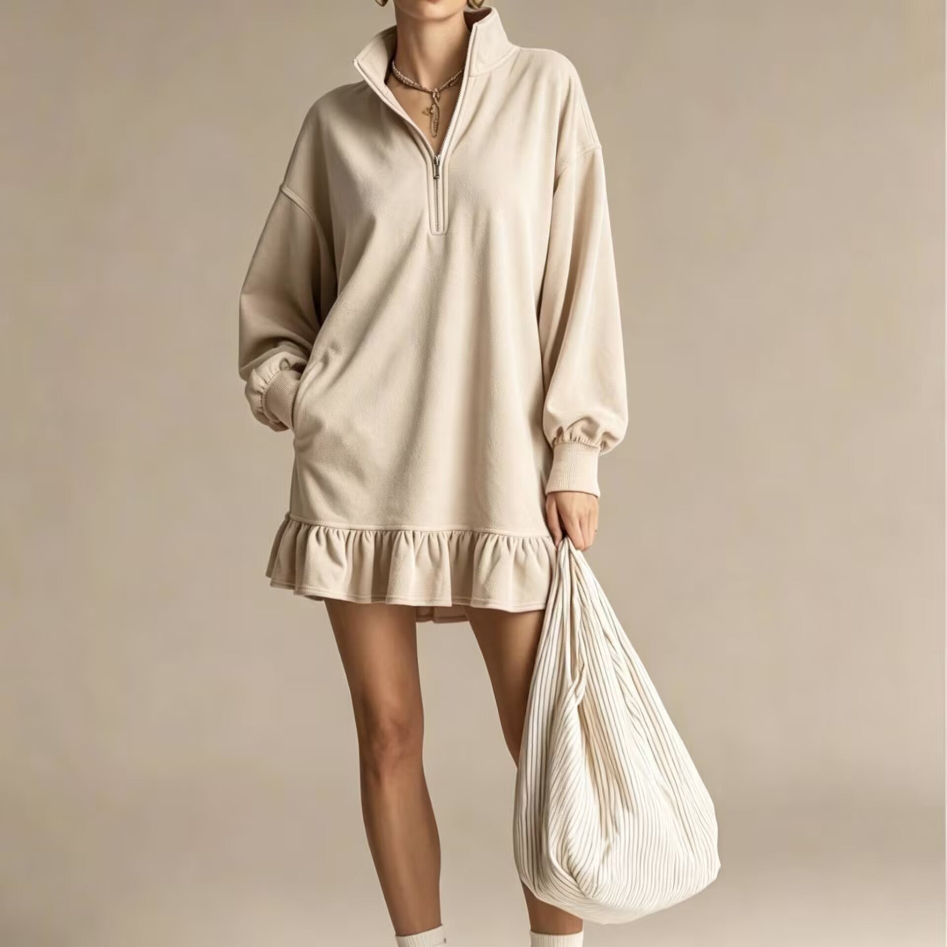 Lässige Damen-Midi-Kleid