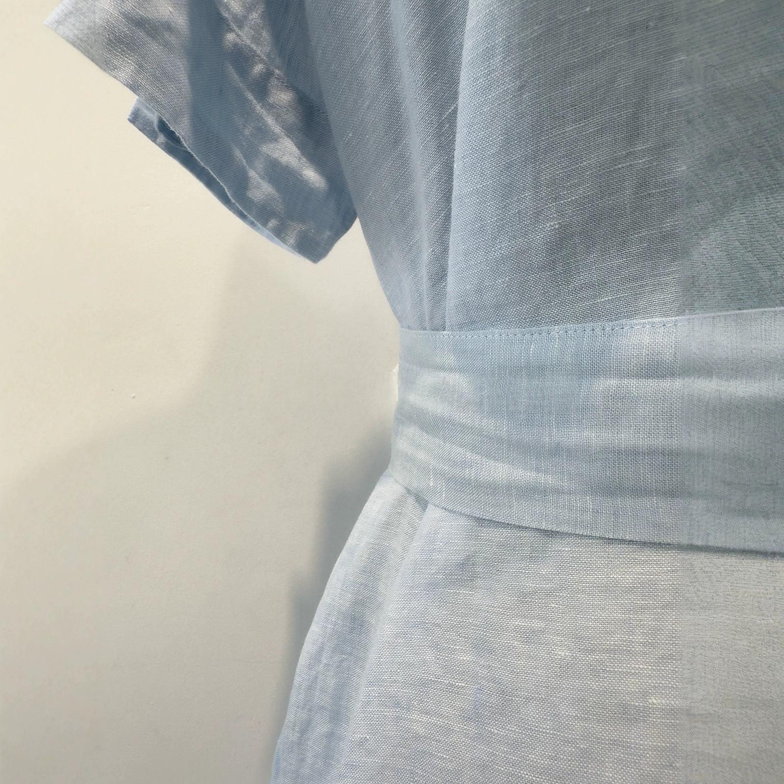 Leinen-Hemdblusenkleid mit Taillengürtel