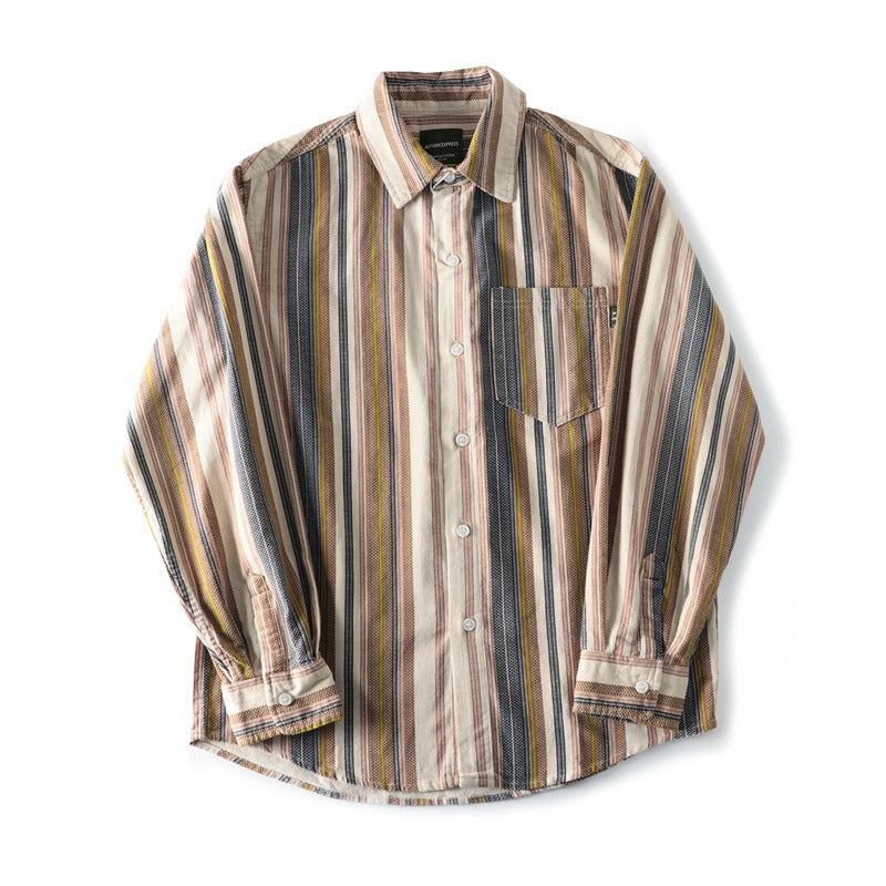 Retro Hemdjacke für Herren mit Streifen – Bild 1 | LuxeStyle