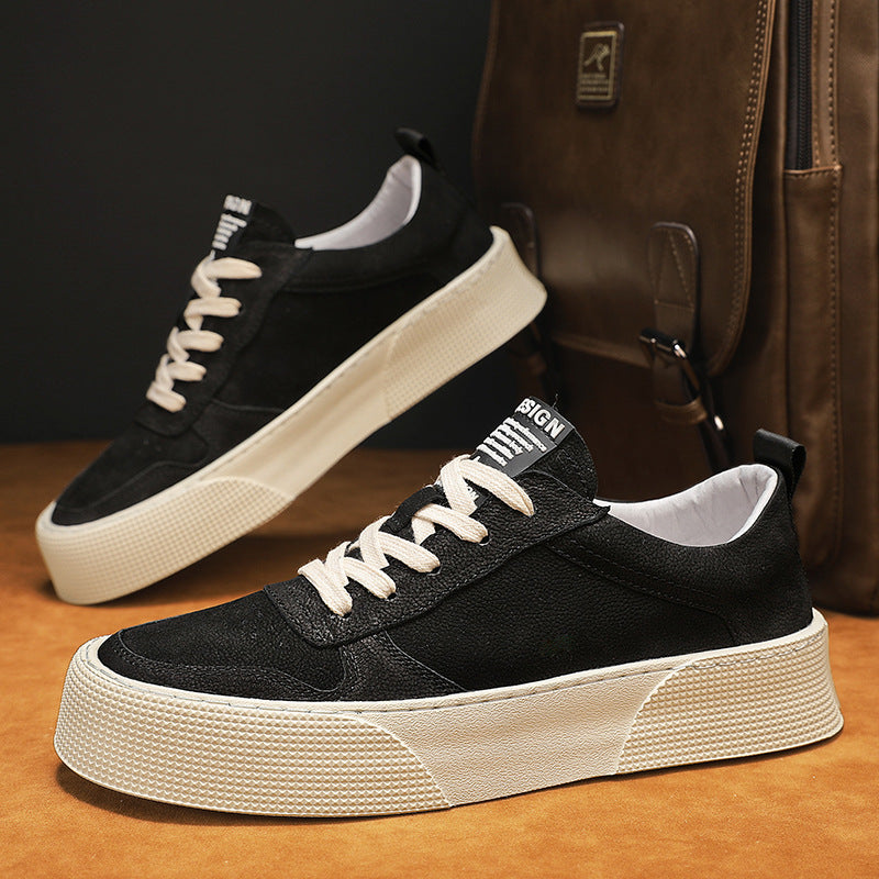 Atmungsaktive Kunstledersneaker mit Plateausohle – Bild 6 | LuxeStyle