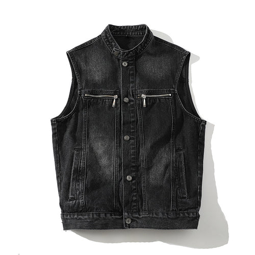 Ärmellose Jeansjacke mit Stehkragen für Herren – Bild 2 | LuxeStyle