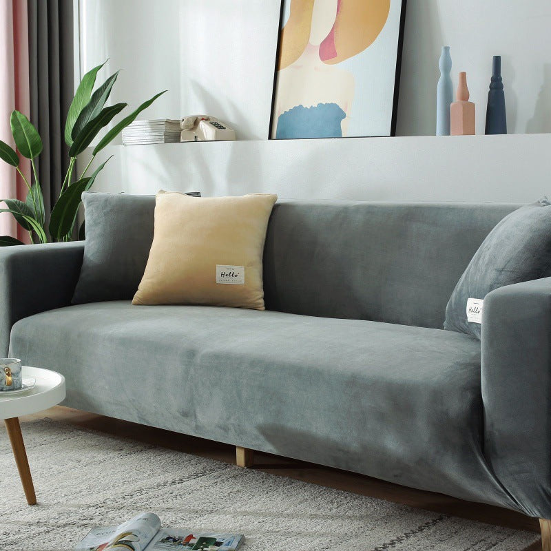 Elastischer Sofaüberzug aus Flanell
