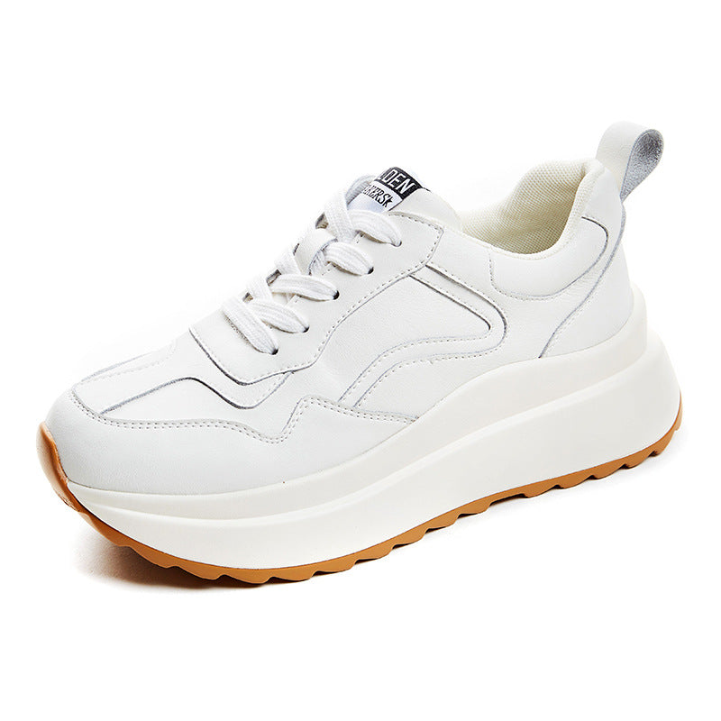 Frauen-Leder-Casual-Sneaker Weiss