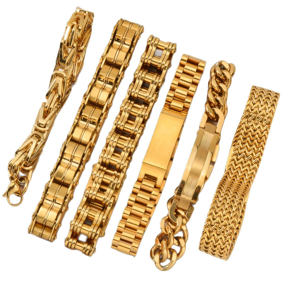 Machinelike Gold Herrenarmband mit Mesh-Design | LuxeStyle