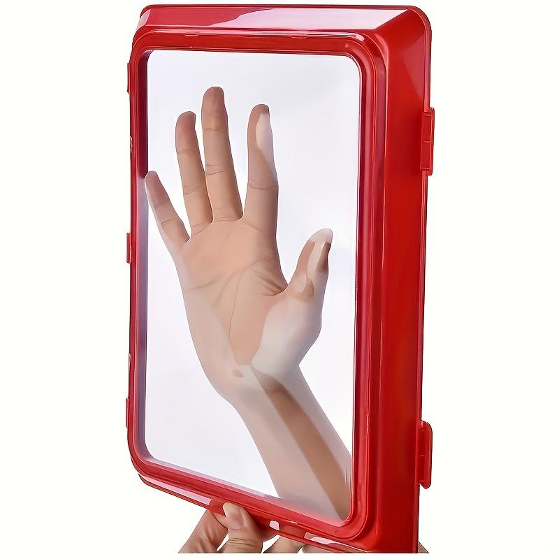 Rotes Frischhalte-Tablett aus Kunststoff
