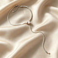 Elegante Quasten-Halskette aus mattem Silber