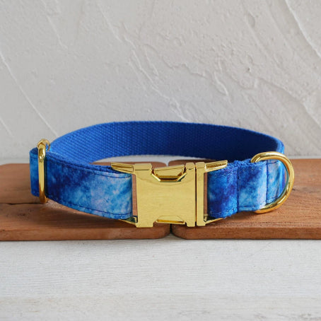 Hundehalsband-Set Blauer Achat