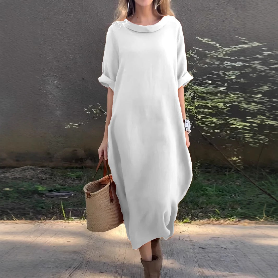 Maxikleid mit 3/4-Ärmeln und Rundhals – Ansicht 8