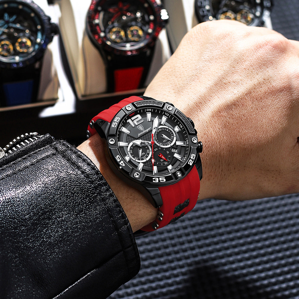 Multifunktionale Herrenuhr mit Silikonarmband – Bild 1 | LuxeStyle