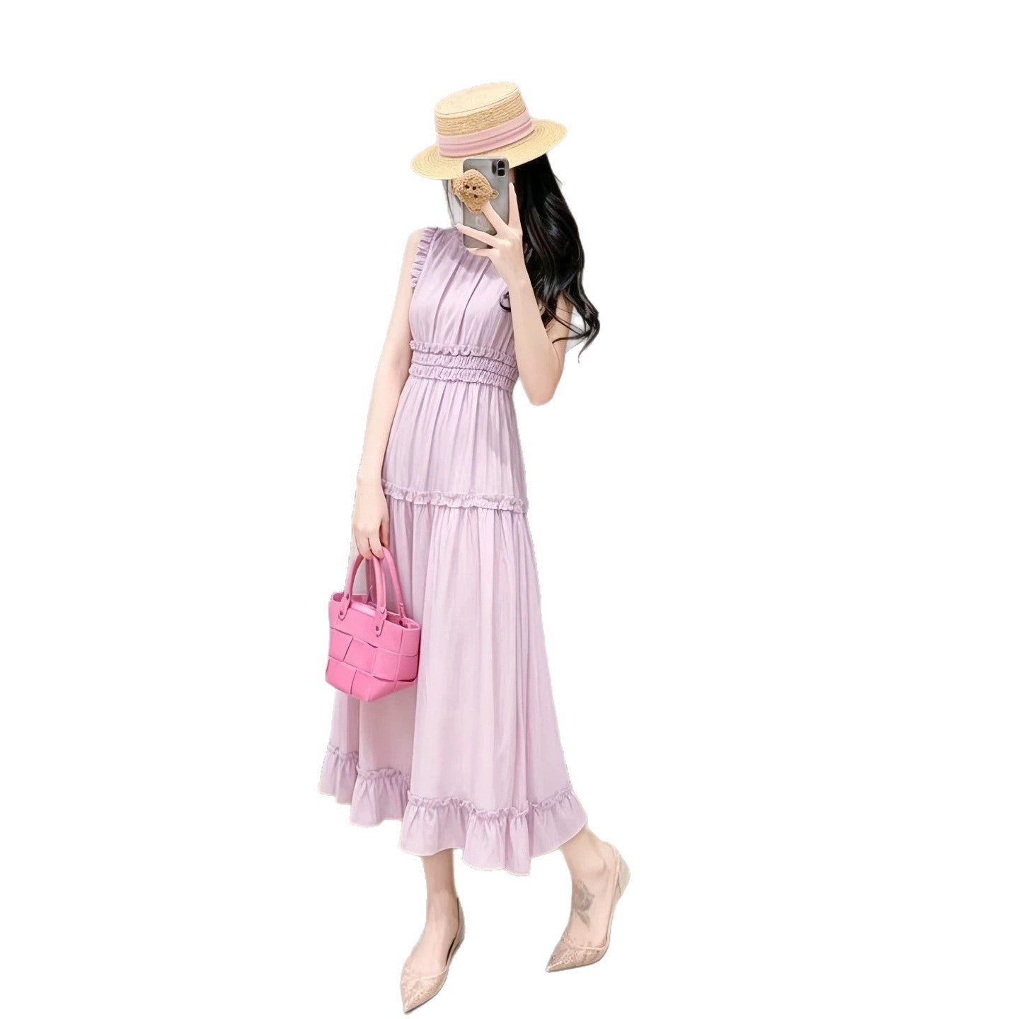 Ärmelloses Sommerkleid im französischen Stil