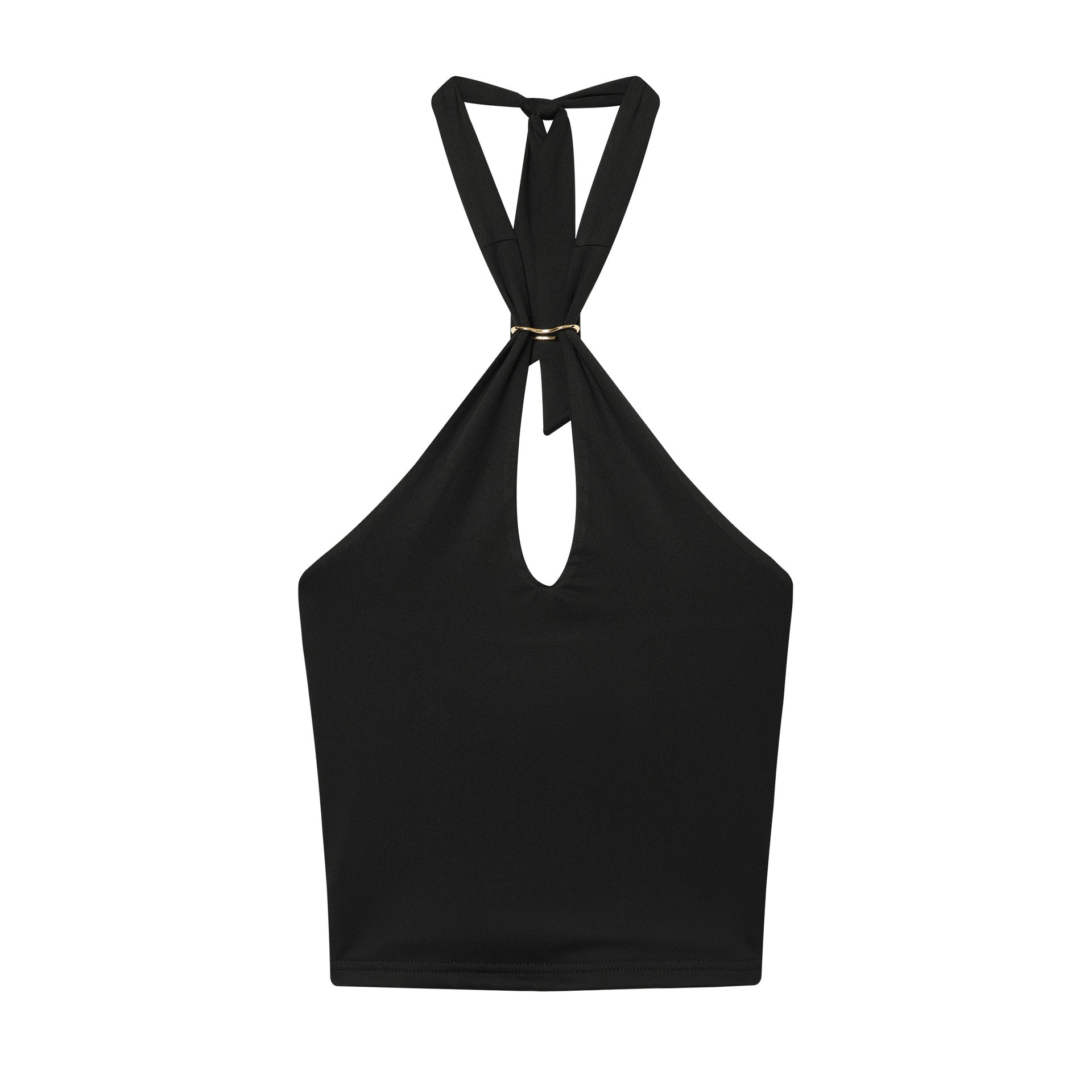 Figurbetontes Off-Shoulder Top mit Metall-Details