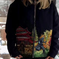 Bestickte Retro-Herrenjacke mit Reissverschluss