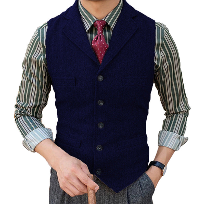 Herren-Anzugweste Slim Fischgrat-Muster – Bild 9 | LuxeStyle