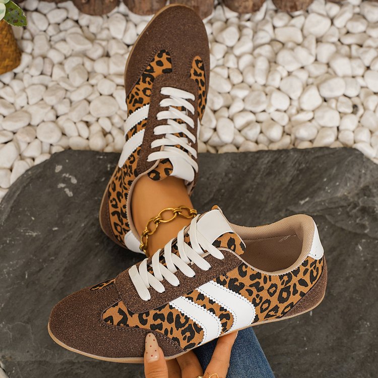 Leopard-Print Color Blocked Trainingsschuh