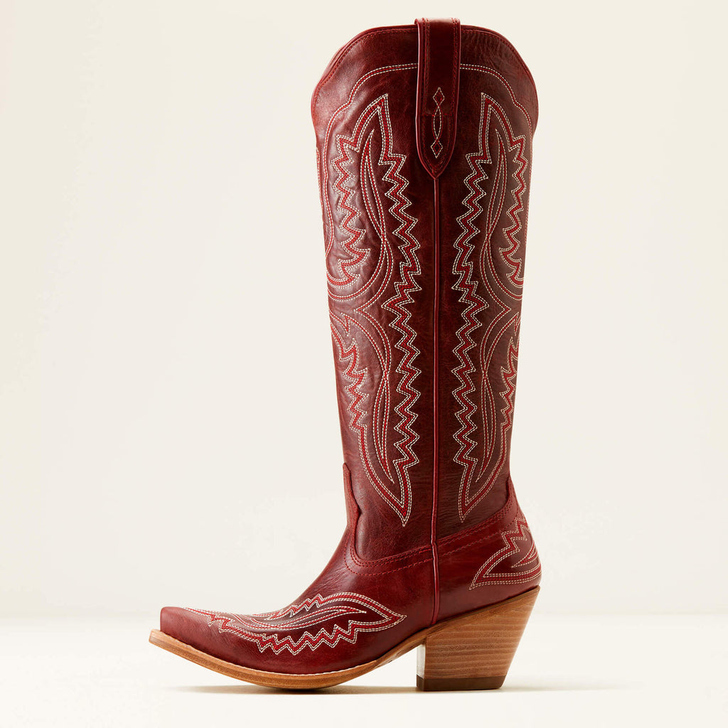 High-Top Denim Boots mit Blockabsatz