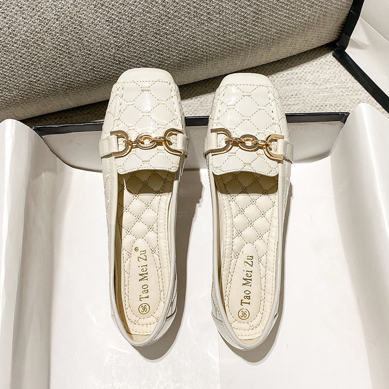 Bequeme Leder-Schuhe mit eckiger Spitze