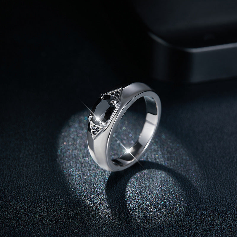 Ovaler Minimalistischer Moissanit-Ring aus 925er Silber