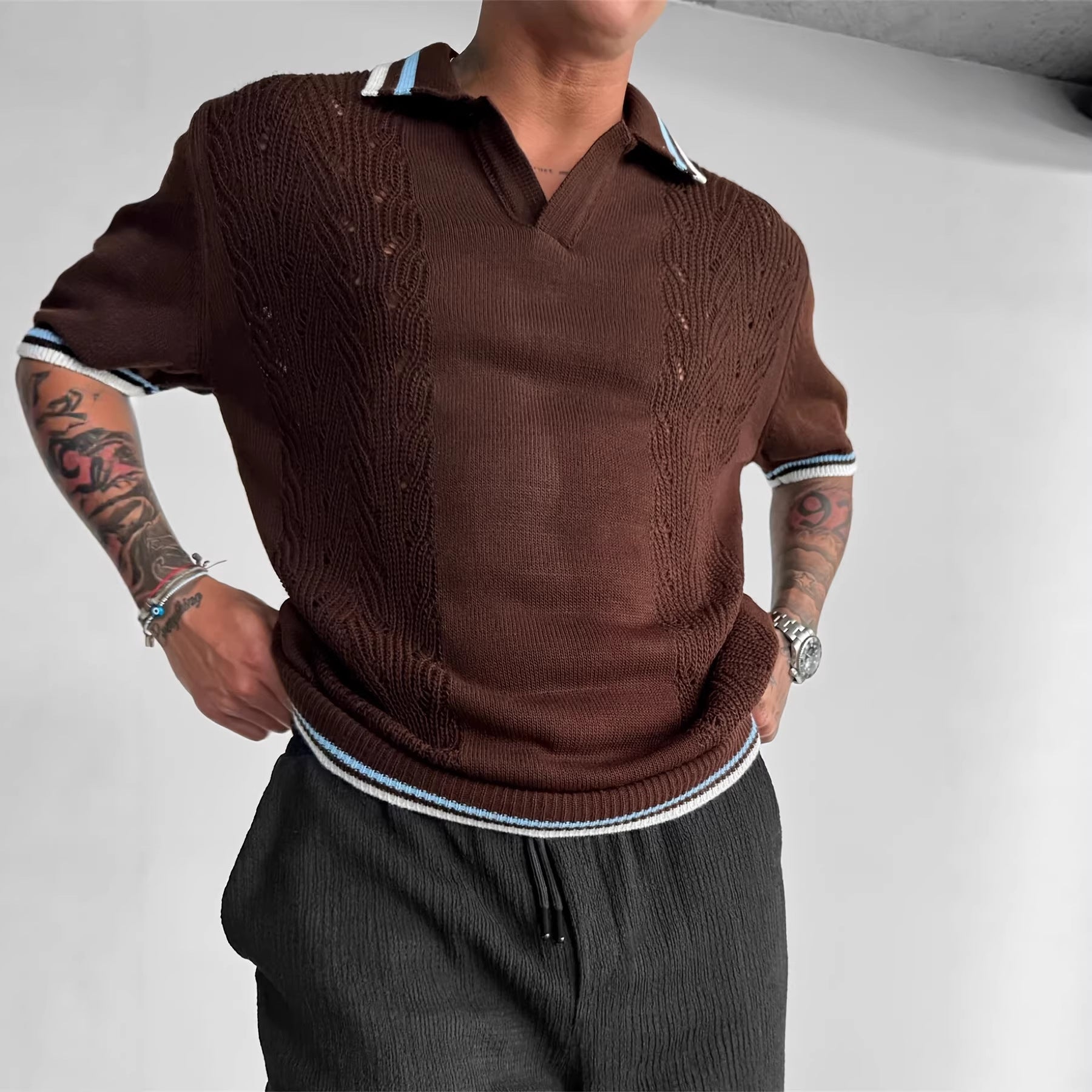 Herren-Polo aus Jacquard-Garn