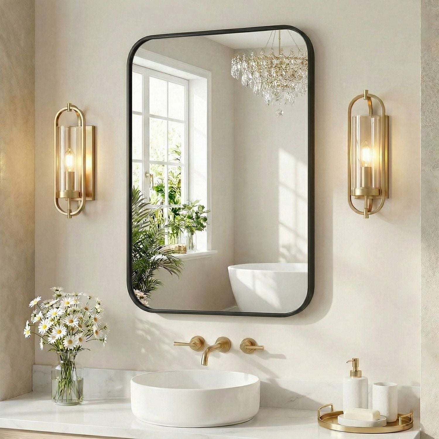 Spiegel mit Metallrahmen