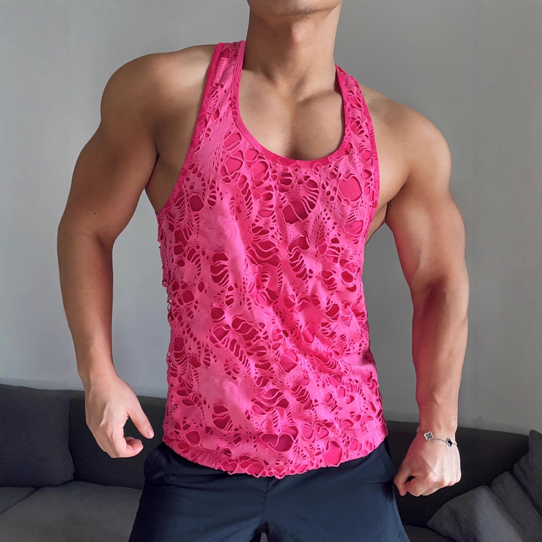Herren Sport Tank Top mit Ripped-Effekt