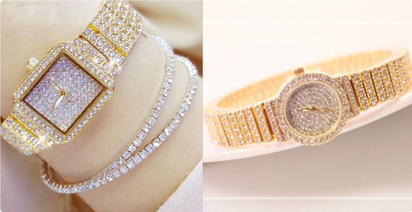 Wasserdichte Quarzuhr mit Strass-Besatz – Bild 9 | LuxeStyle