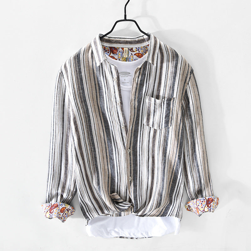 Linen-Stripes Hemd für Männer – Bild 2 | LuxeStyle