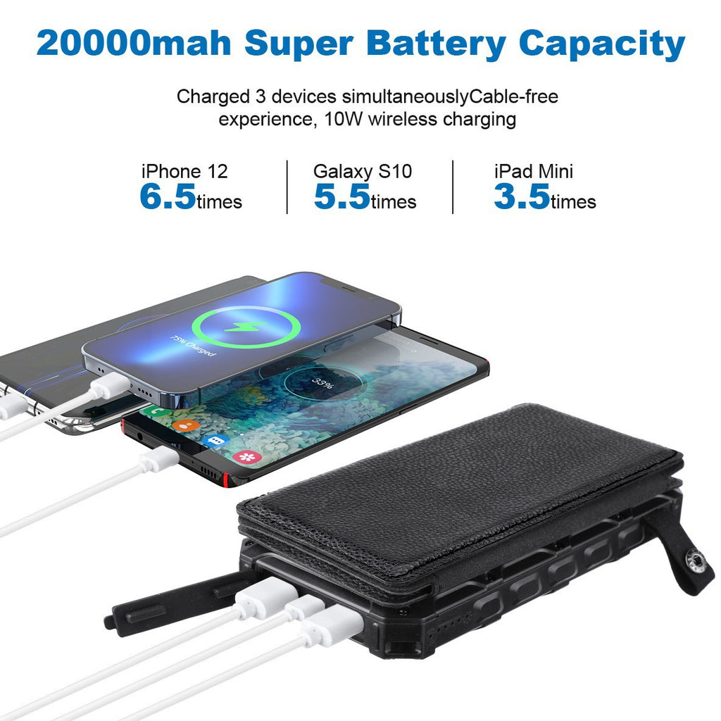20’000mAh Solar Powerbank mit Wireless Charging